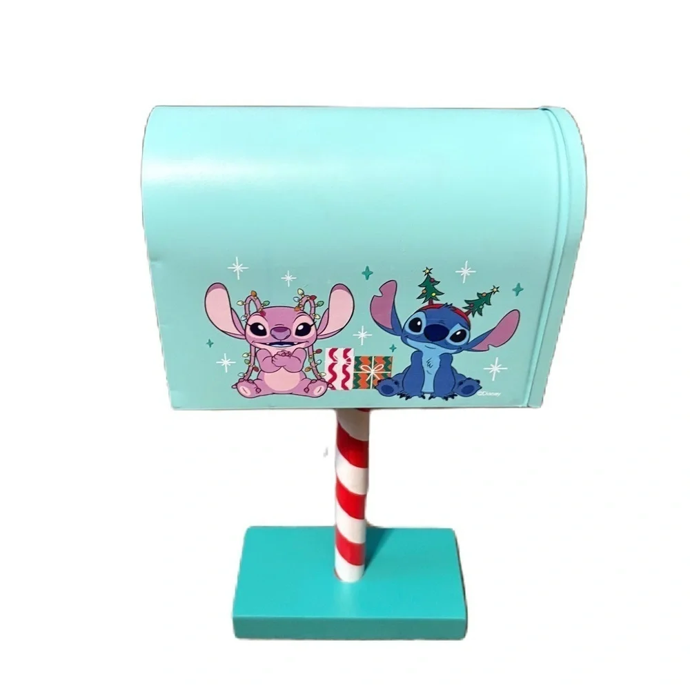 Disney Stitch Christmas Mailbox Decor Metal Angel NEW Blue